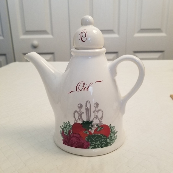 Oil & Vinegar Cruet White Cermanic Cert International Corp Made In Portugal VTG - Picture 8 of 12